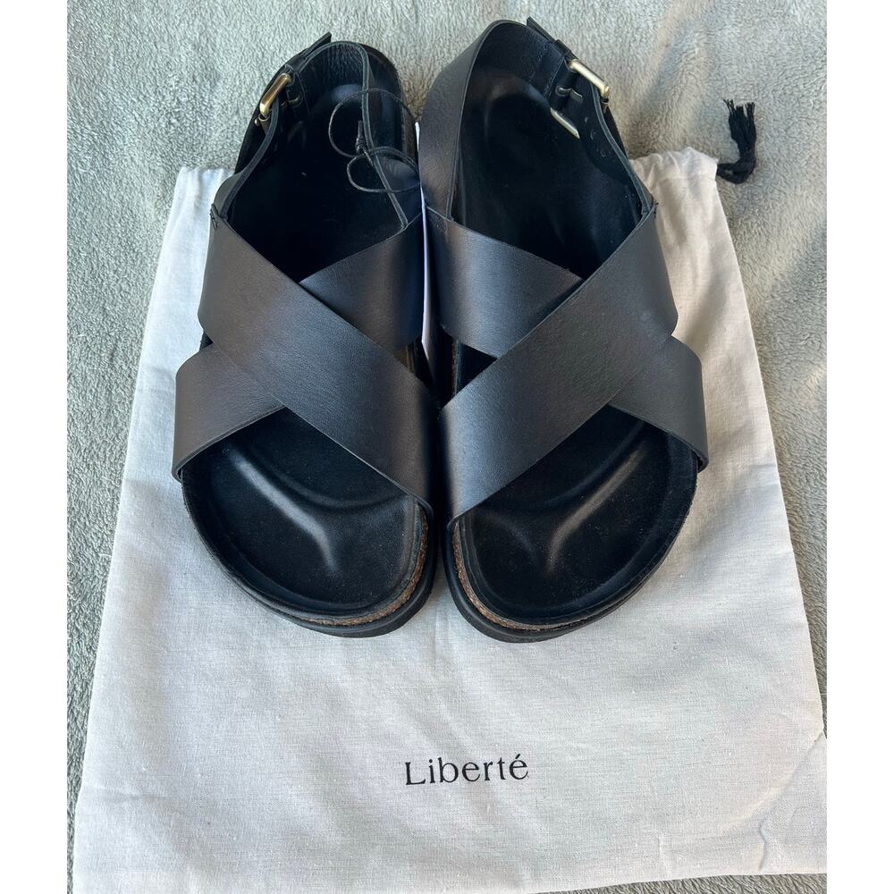 New Tags & Dust Bag Liberte Capri Sandals Leather Black Size 10.5-11